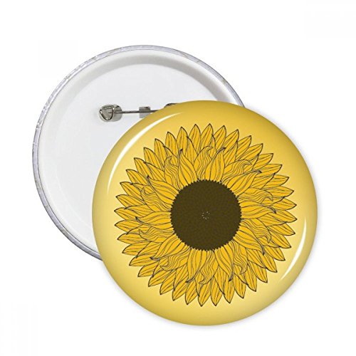 Badge bouton fleur jaune tournesol 5pcs L de DIYthinker pour décoration vêtements