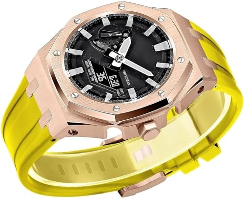 Boîtier montre métal GA2100 GM2100 kit modification acier inoxydable SAAWEE bracelet caoutchouc