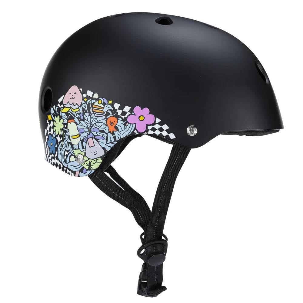 187 KILLER PADS Lizzie Armanto certyfikowany kask deskorolkowy/BMX - czarny kwiatowy (54-58 cm - S/M)