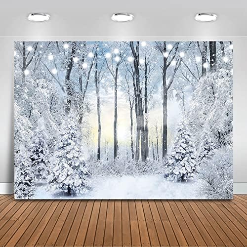 ASDCXZ 10x8ft Winter Wonderland Backdrop Snow Forest Christmas Photography