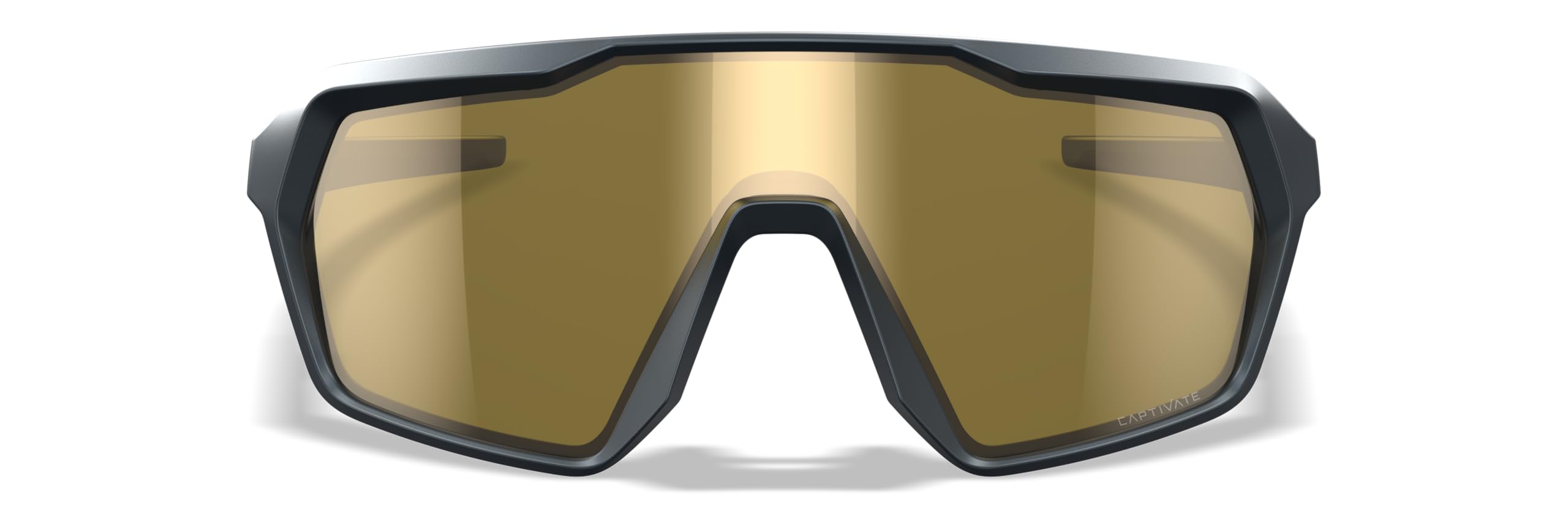Wiley X Citadel Shield, occhiali da sole di sicurezza per uomini e donne, protezione UV per tiro, pesca e ciclismo, montatura grigio grafite opaca, lenti a specchio oro