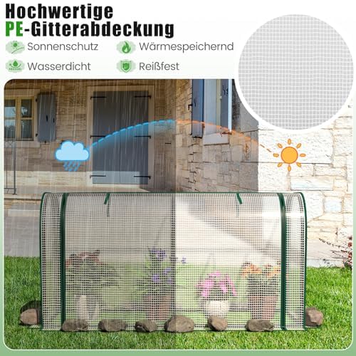 FANTASK Mini Serre 2 en 1 en polyéthylène pour Plate-Bande surélevée avec Porte zippée Enroulable