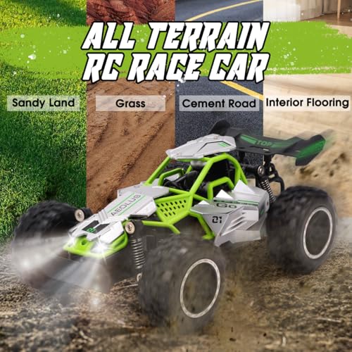 RUIDYA Remote Control Cars, 2.4GHz 1:18 Scale Off-road RC Race Car Toy for Kids Age 4+ with LED Light, Rechargeable High Speed All Terrain RC Drift Vehicle, 4 5 6 7 8 Year Old Boys Girls Birthday Gift - Image 3