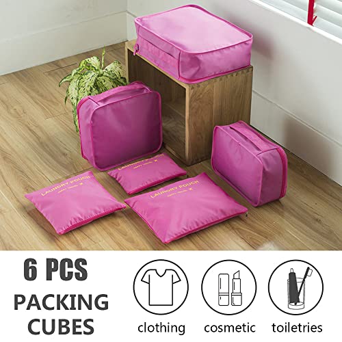 Image of Rojeam 6 Set Packing Cubes Multi-Functional Travel Storage Bags Clothing Sorting Packages