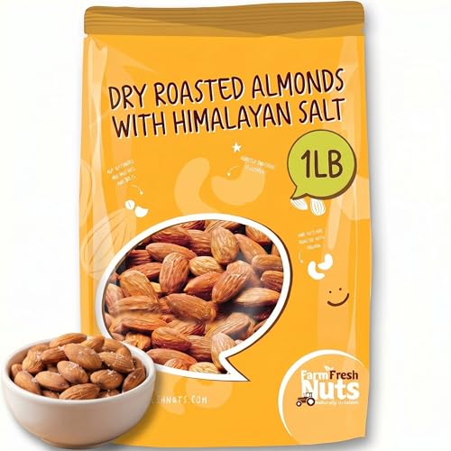 Image of Farm Fresh Nuts Roasted Salted Almonds (1LB) - Himalayan Salt, Whole