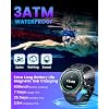 Smartwatch for Men Android Fitness Tracker: 1.53 Military Smart Watch with Flashlight Compass Make Answer Bluetooth Call Android iPhone Compatible 3ATM Waterproof Sport Watch Sleep Heart Rate Monitor