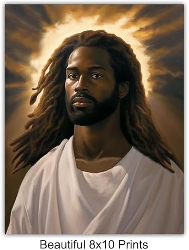 Miniatura 5 de masculine Christian Gifts for African Americans - Jesus Christ Wall Decor Poster for Black Man, Black women, Men - Religious Wall Art for Bedroom -