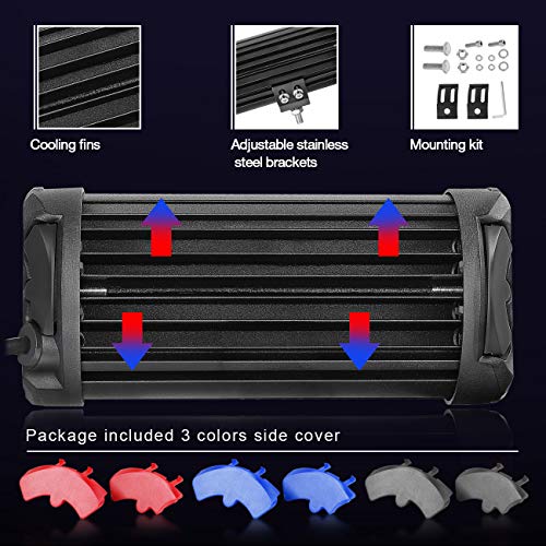 Side Shooter Led Pods,Auto Power Plus 300W 7 Inch Led Light Bar Spot Flood Combo Led Work Light Triple Row Super Bright Off Road Driving Fog Lights Led Cubes for Truck UTV ATV Boat 2PCS