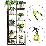 Plant Stand with Gardening Hand Pruner and Spray Bottle for Indoor Plants, 8 Tier 9 Potted Corner...