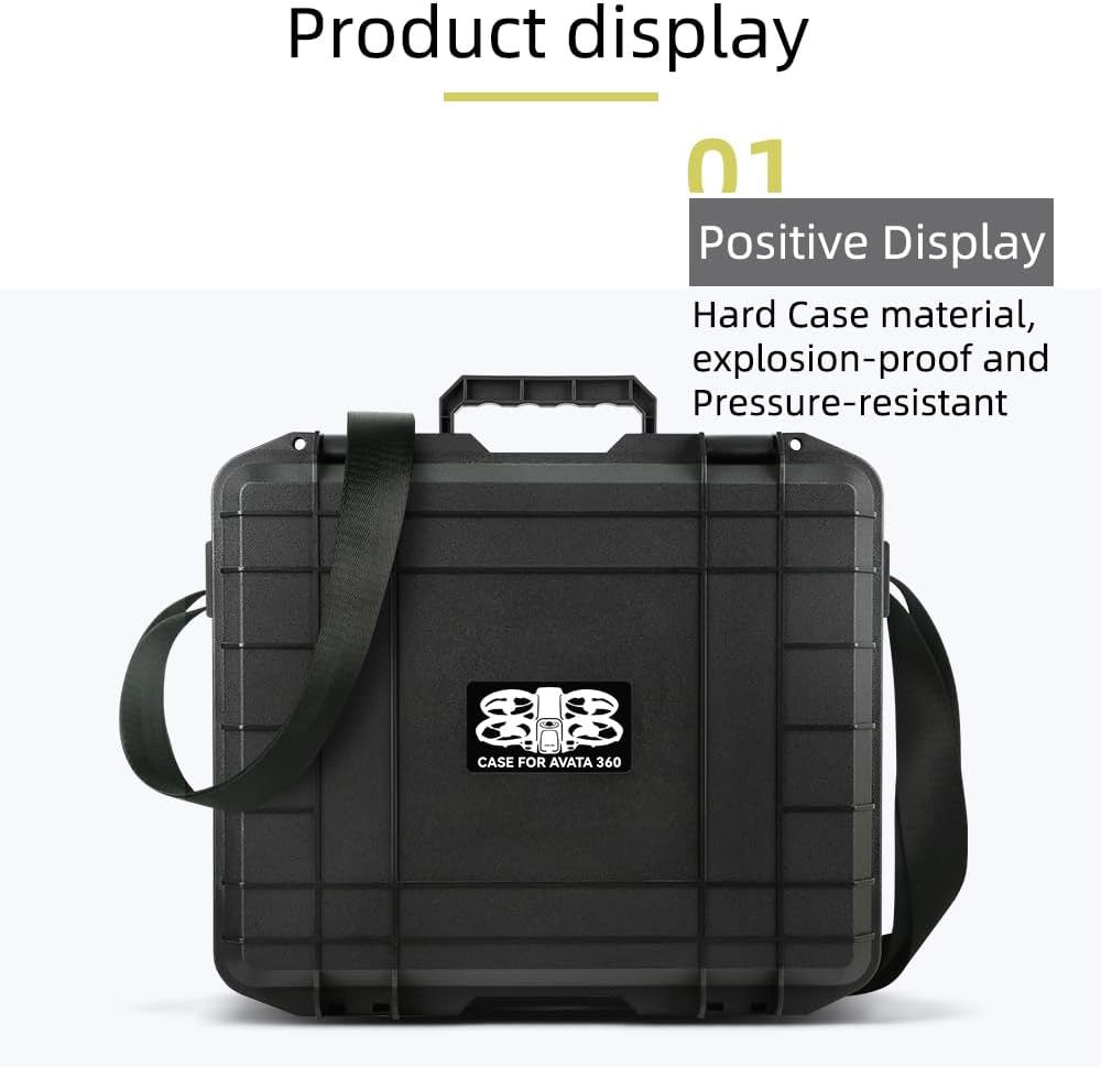 Carry Case for Avata 360 Fly More Combo，Protective Box Waterproof Hard Shell Heavy-Duty Protection Pressure-Resistant Shock-Resistant Scratch-Resistant with Shoulder Strap Easy to Carry
