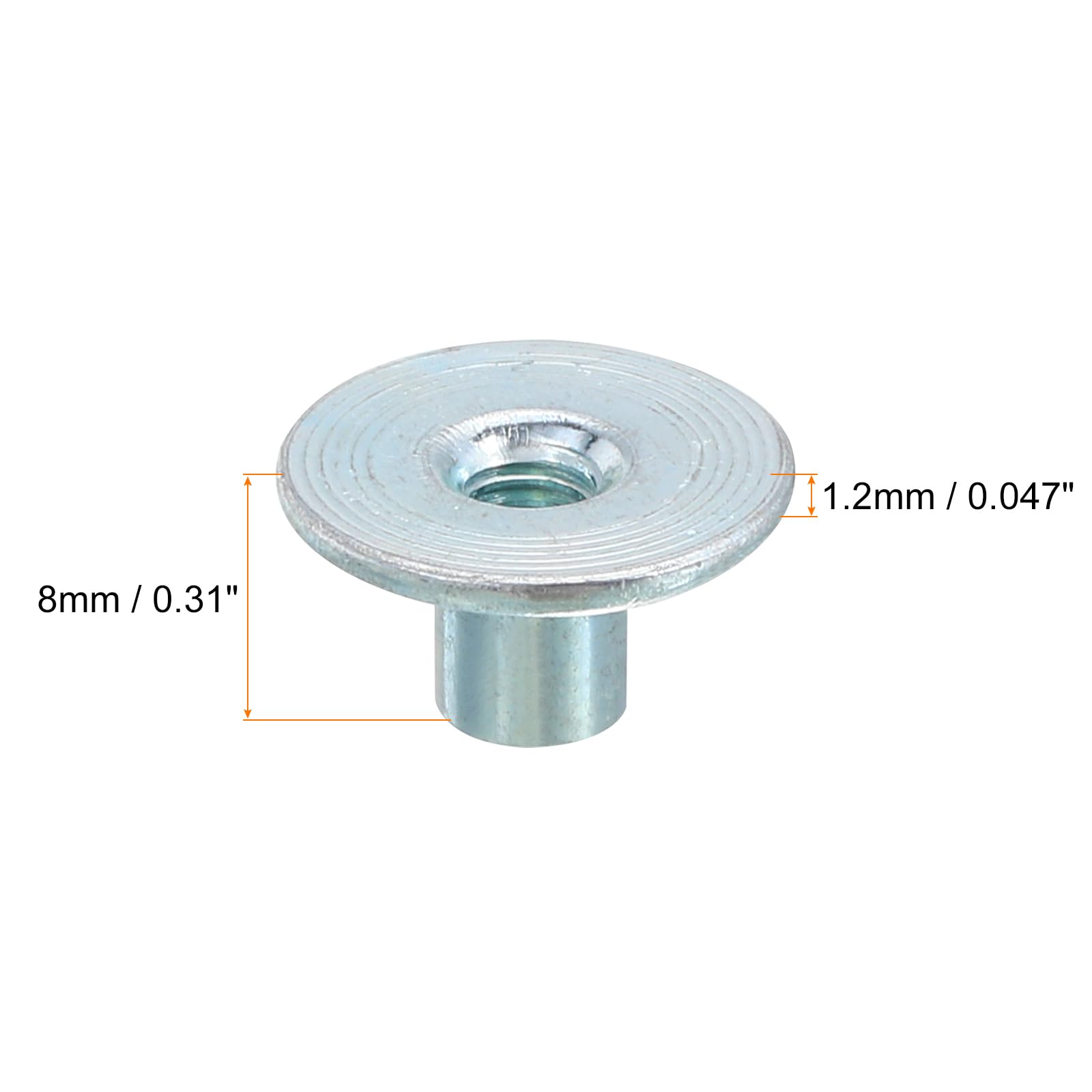 12 Pezzi Dadi A T M6 QUARKZMAN In Acciaio Al Carbonio – Base Rotonda Saldabile, Altezza 12mm, Filettatura Femmina
