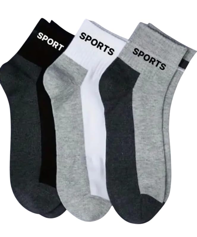 Men’s Cotton Sports Ankle Socks Pack of 3 | Free Size Multicolor Stylish Self Design | Soft Durable Fabric | Comfortable Fit | Perfect for Running, Workouts, Office & Daily Use-image-21