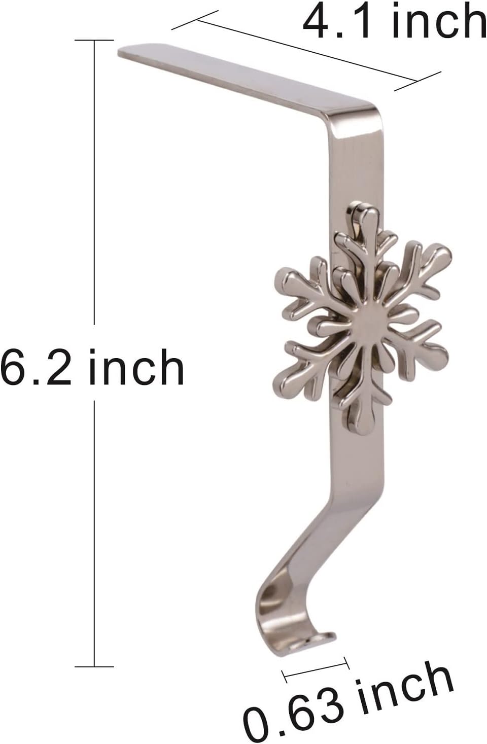 Set of 5 Christmas Stocking Holder for Mantel Silver Christmas Stocking Hangers for Mantel Snowflake Snowman Tree Stocking Hooks for Fireplace Stocking Metal Clip for Christmas Decoration