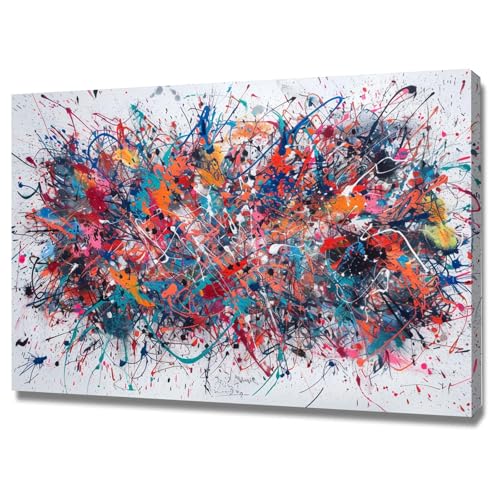 Peinture abstraite sur toile 60x80cm encadrée pour salon