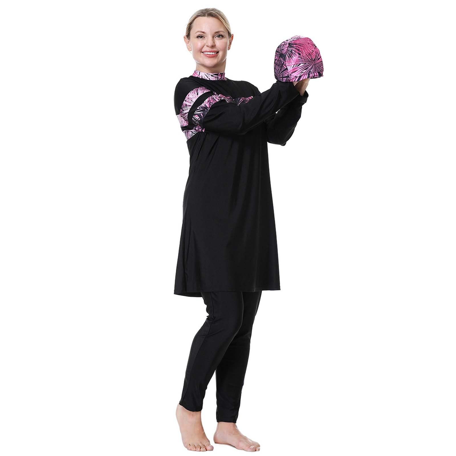 Burkini Damen: Muslimische Badeanzug Uv Rashguard Bauchweg Slim Fit Swim Suit Badebekleidung Shape Push Up Bademode Schwimmanzug Große Größe Swimsuits for Women Badeanzüge