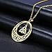 UNIFT Celtic Trinity Triquetra Knot Necklace For Women Men Stainless Steel Irish Hollow Out Round Celtic Knot Double Layer Necklace Lucky Jewelry Christmas Gifts (gold 1)
