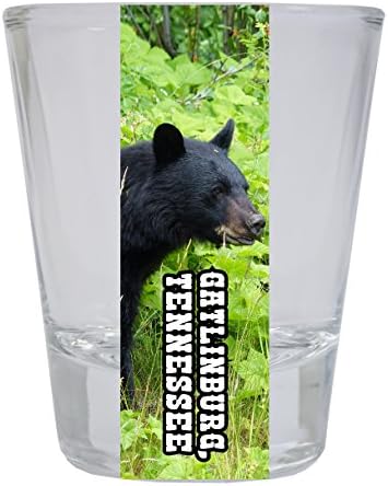 Gatlinburg Tennessee Souvenir Great Smoky Mountains Bear Round Shot Glass