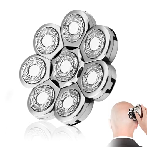 8D Rasoir Tête Chauve Homme, Têtes de Rasoir Électrique Flottant de Rechange pour Électrique Lames Doubles Universelles pour Tondeuse Crâne Rasage Rapide...