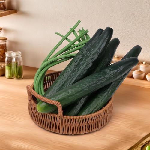 Boolygo 2pcs Soft PU Artificial Cucumber Eggplant Fake Vegetable Decoration Lifelike Home Kitchen House Table Show (Group 1)