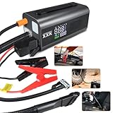 Tire Inflator Portable Air Compressor,2000A Battery Car Jump Starter, Auto Shut-Off,160PSI Air Pump with Tire Gauge Pressure&LED Light,15000PA Vacuum with Suction &Blow, for Cars, Motorcycles, Balls