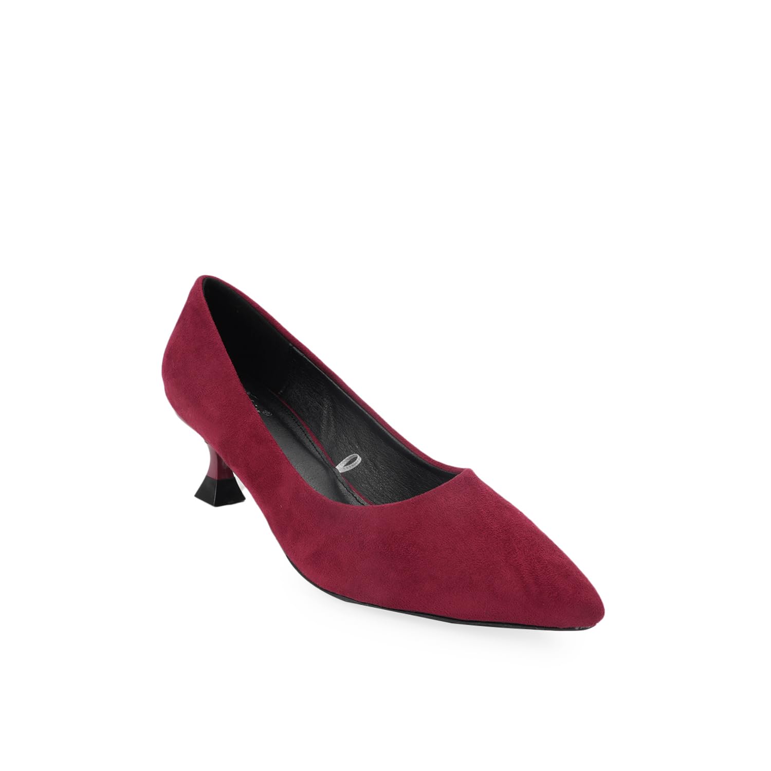 dollphin Women Pointed Toe Kitten Heel Pump Slip on Stylish & Comfortable Ballerinas DMR-23 Cherry-picture-40
