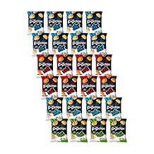 Popchips Potato Chips Variety Pack, Single Serve 0.8 Ounce Bags Pack of 24, 4 Flavors 8 Sea Salt, 8 BBQ, 4 Sour Cream & Onion, 4 Salt & Vinegar