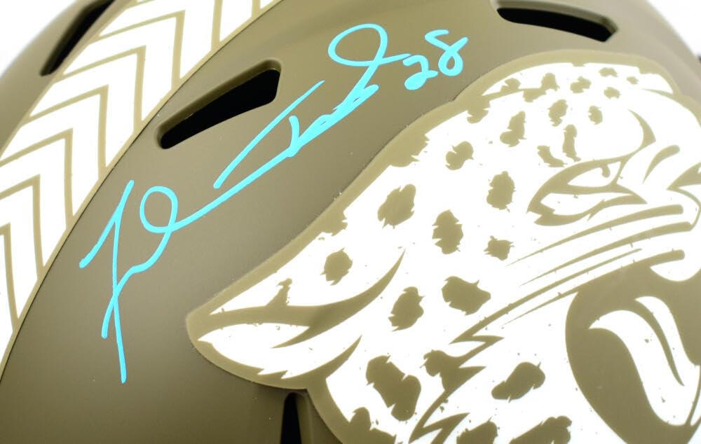 Fred Taylor Autographed Jaguars F/S STS Speed Helmet - Beckett W Hologram Teal
