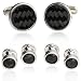 Carbon Fiber Formal Set with Sterling Silver Plate by Cuff-Daddy