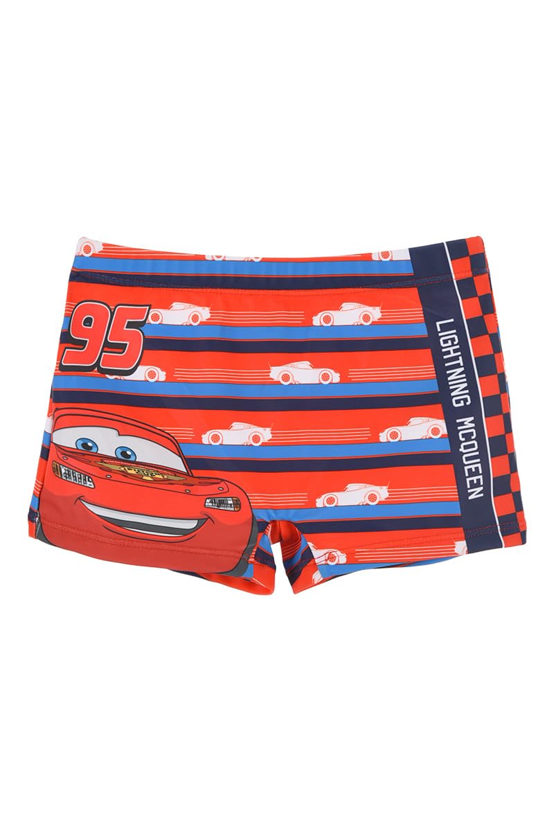 Disney Pixar Cars Bañador para Niño, Lightning Mcqueen Shorts de Baño Boxer, Bañador de Natación Infantil, Tallas 3 a 6 Años