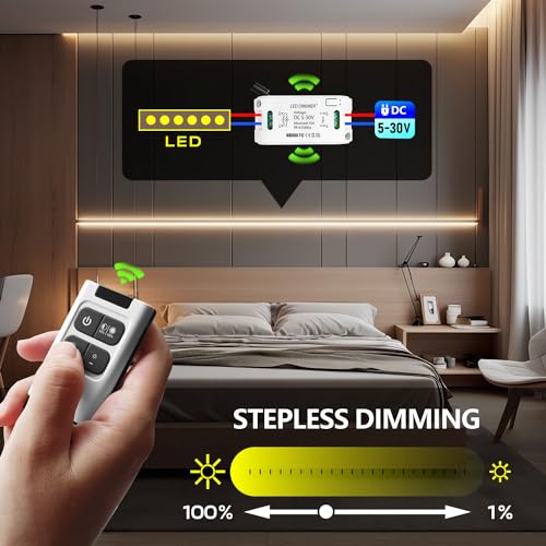 Funk Dimmer Schalter DC 5V bis 30V mit 10A Relais und Fernbedienung