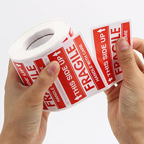 2 X 3 Inch Fragile Stickers, Handle With Care Warning Labels, This Side Up Stickers For Shipping And Moving - 500 Labels #TOP3