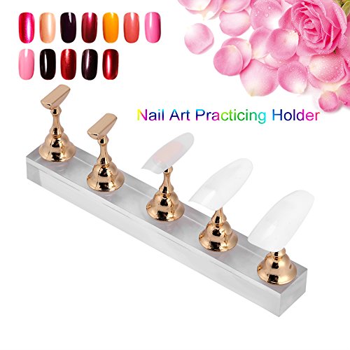 Magnetisch Nagel Tipps Ständer Halter Gesetzter Nagel Kunst Praxis Halter Gold Nagel Salon DIY Maniküre Werkzeug – Bild 6