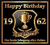 RAHMENLOS 3 St. Aufkleber zum 60. Geburtstag: 1962 der Beste Jahrgang Aller Zeiten - Selbstklebendes Flaschen-Etikett. Original Design