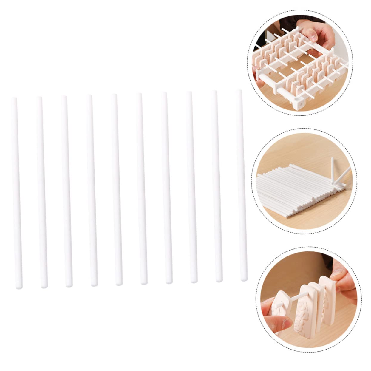 DOITOOL 10Pcs Ceramic Pottery Firing Rods Durable Hanging Burning Sticks for Kiln Use Strong Bearing Capacity Smooth Finish for Hanging Ceramic Trinkets
