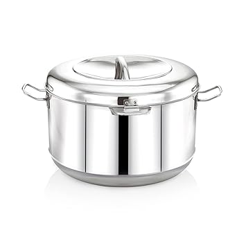 MAXIMA Super Hotpot Stainless Steel Insulated Casserole | Keeps Food Hot & Cold for Long Hours | hot case in Stainless Steel | Mirror Finish, Silver (20 Litre)