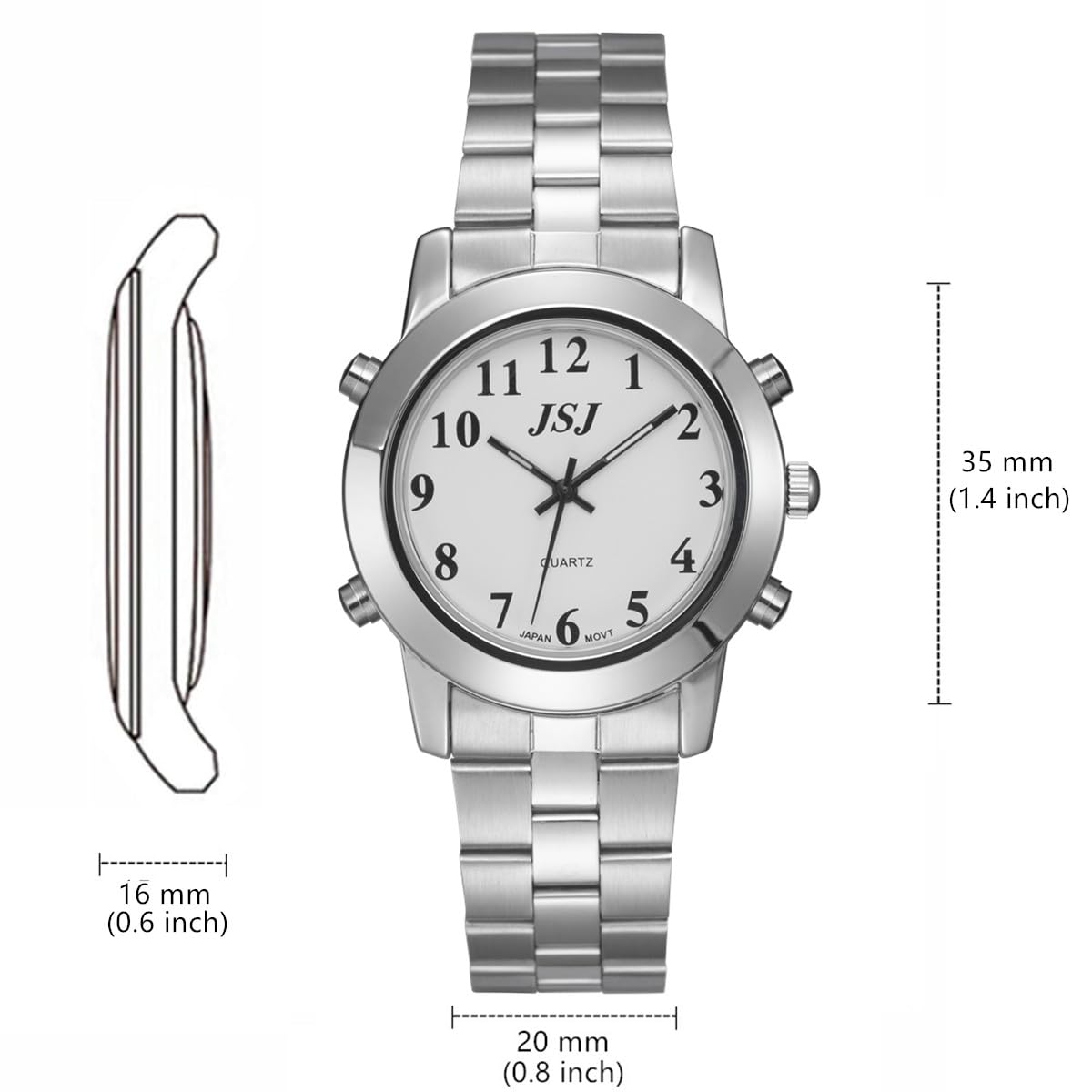 Montre à quartz parlant espagnol avec alarme pour personnes aveugles ou malvoyantes, Montre à quartz