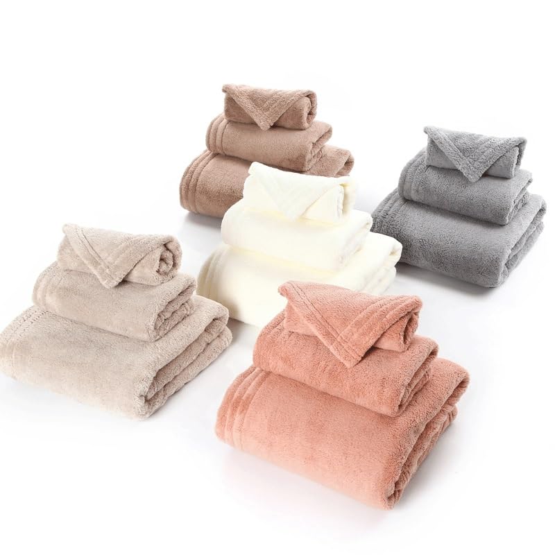 Serviettes de bain en velours corail avec bord verrouillé de qualité supérieure - 3