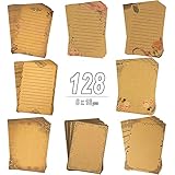 CenterZ 128 Sheets 8 Style Vintage Stationary Paper, 5.7 x 8.3 inch A5 Size 100gsm Kraft Floral...