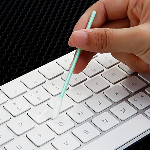 200 Pieces Foam Swab Cleaning Swab Foam Tips Sponge Stick For Inkjet Printer Print Head Camera Optical Lens Optical Equipment (Green, 9.3 Cm) #TOP4