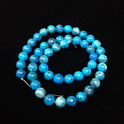 1 Strand Top Quality Natural Blue Lace Jasper Gemstone 10mm Round Loose Stone Beads (~ 34-37pcs) for Jewelry Craft Making GF31-10 - Thumbnail 3