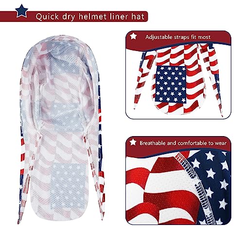 Image of DOCILA 3 Pcs Do Rags for Men Skull Cap Bandana Hat Breathable Helmet Linner Beanie