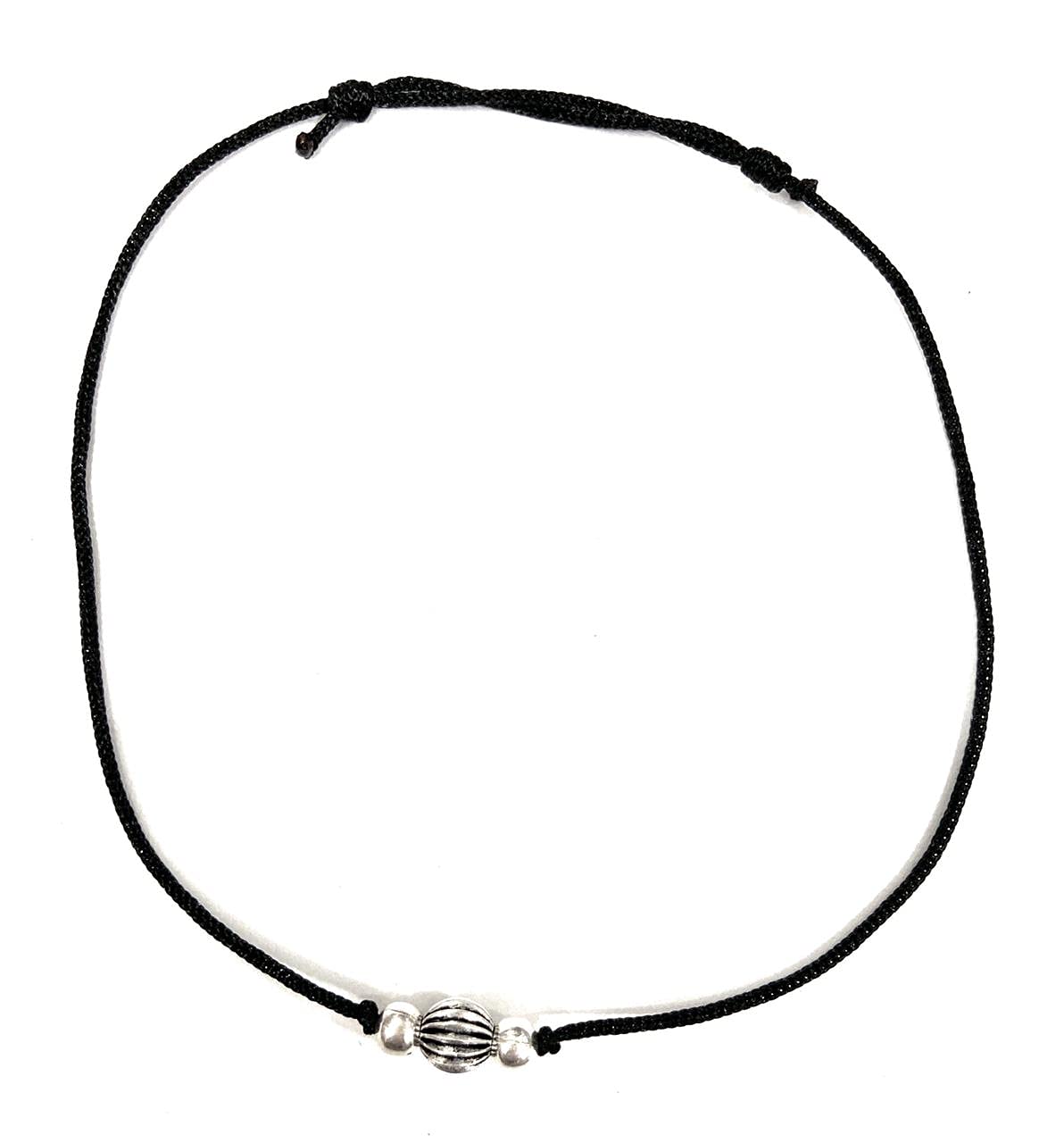 DHRUVS COLLECTION EXCLUSIVE 925 Pure Silver Cylindrical Shape Charms Black Threaded Adjustable Anklet For Women and Girls - Single Piece (B098LHWWJB) Amazon Price History, Amazon Price Tracker
