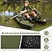 Goplus Inflatable Fishing Float Tube, Pontoon Boat w/Foldable Padded Seat, Adjustable Footrest, Pump, Paddles, Fish Ruler, Storage Basket,Pockets, 400 LBS Load Capacity Adult Belly Boat for Angling
