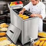 AityBuy 25-L-Fritteuse Für Käse-Hotdog-Sticks, Automatische Fritteuse Für Käse-Hotdogs, Würstchen, Grill, Herd, Fritteuse, Gewerbliche Fritteuse, Einstellbare Temperatur
