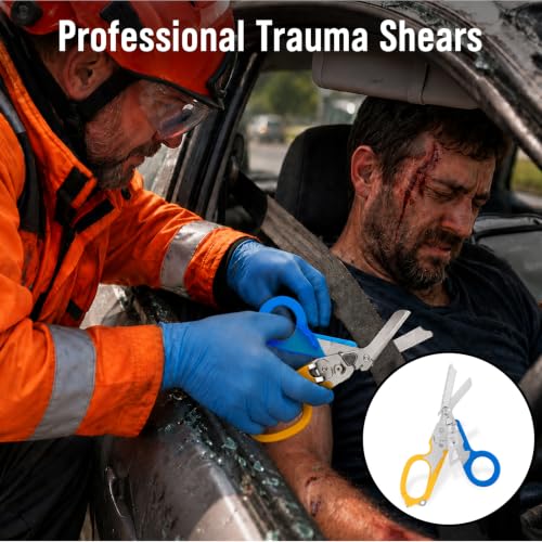 Image of 6-in-1 Heavy-Duty Emergency trauma shears|Folding Emergency Shears| | Multifunctional Life-Saving Tool|Suitable for Emergency Rescue|Outdoor Exploration|DIY Construction and Maintenance|