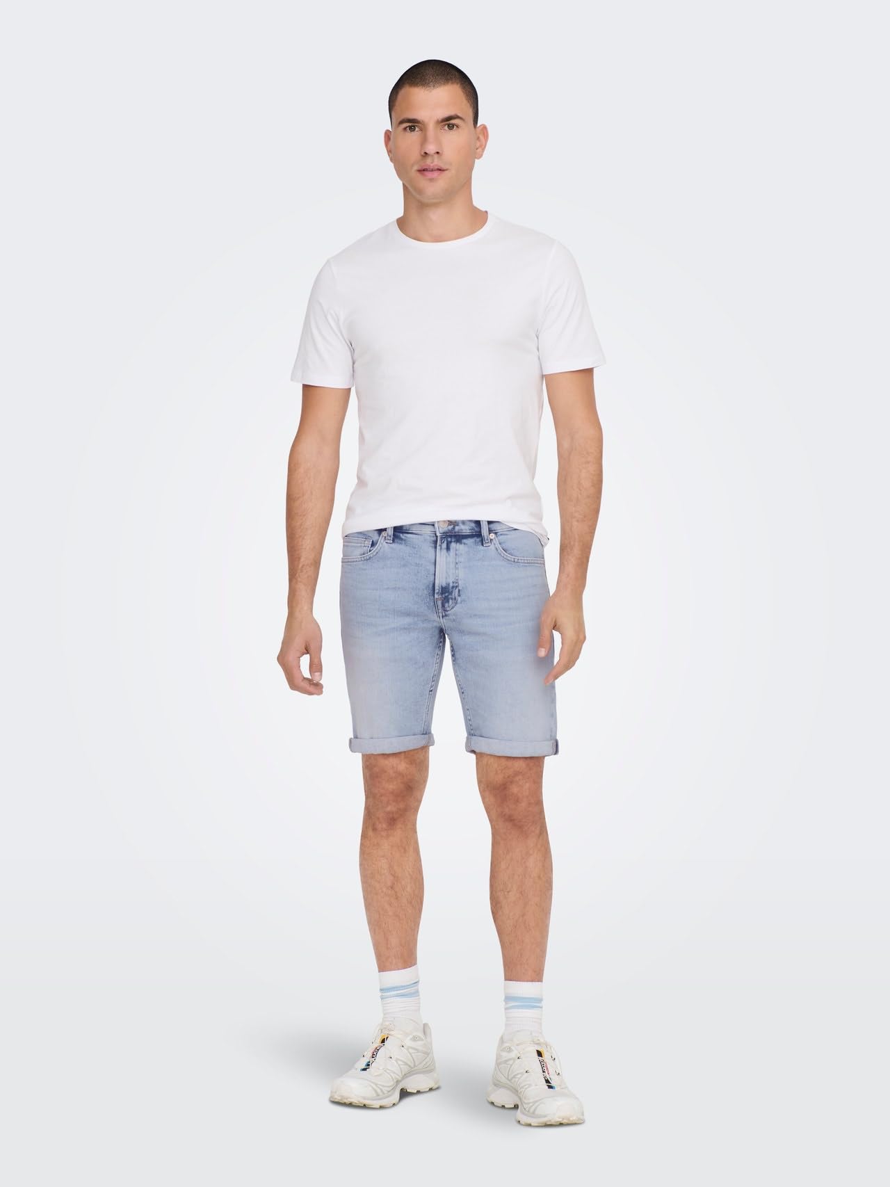Only & Sons Male Jeans-Shorts ONSPLY Mittlere Taille Normal geschnitten Shorts