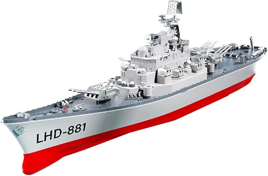 WW2 RC Battleship Model Kit, LHD-881 1/390 2.4G Military Electric High-Frequency Twin-Engine Battleship Model, ShipToys for Kids Adults, Medium, Rtr Version, 16472G0V4V08WO9TCGQY