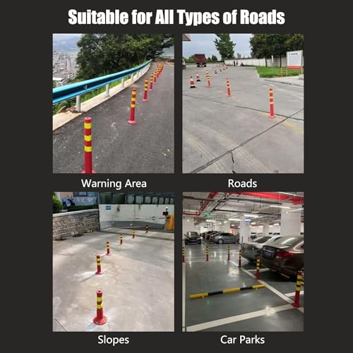 Générique Cônes de signalisation réfléchissants - Lot de 9 bornes de sécurité routière en Caoutchouc Durable avec Colliers réfléchissants Haute visibilité pour Le contrôl