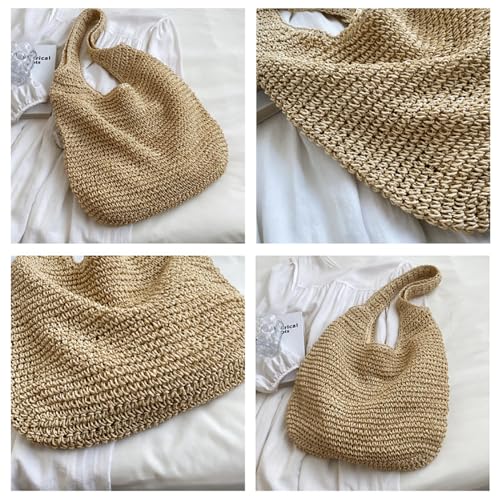 Bolso Hobo de paja para mujer estilo vintage miniatura 7