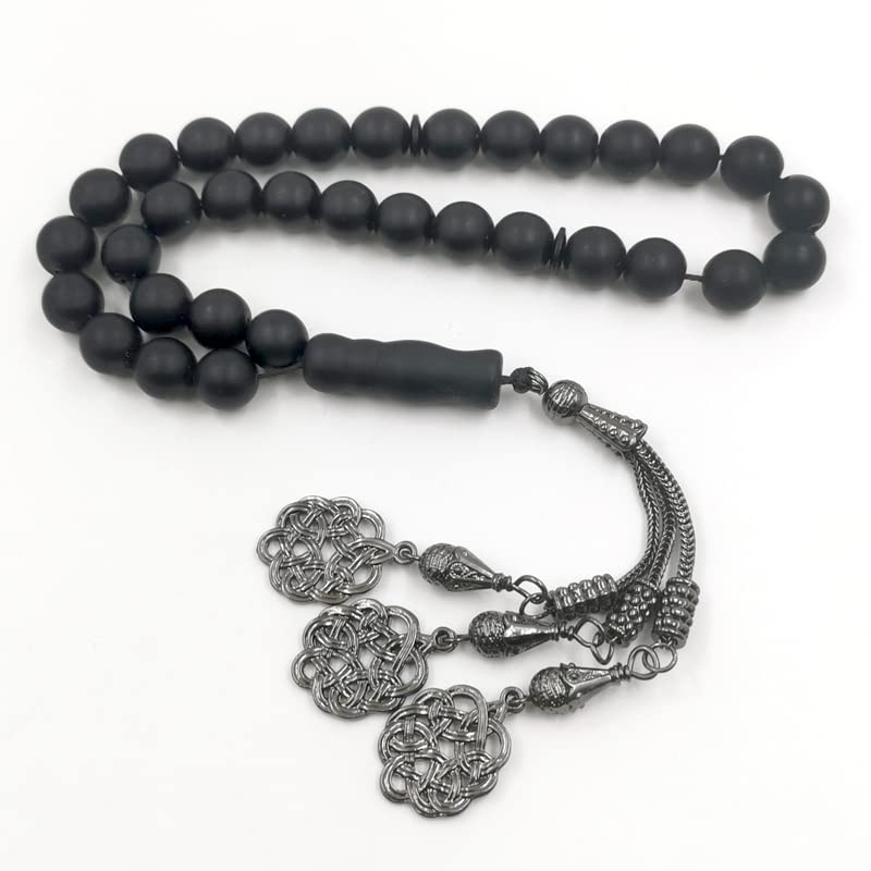 Amazon.com: Tasbih Men Black Matte agates Stone Muslim Prayer